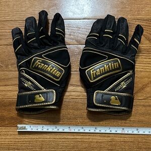 Franklin Baseball Leather Gloves - Black and Gold - Men’s